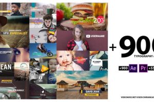 AE模板/PR预设-900组文字标题字幕条动画 900 Typography & Titles