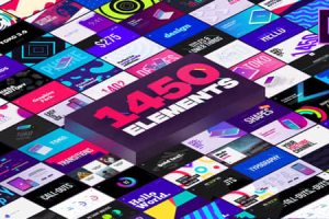 PR预设-1450种时尚排版包装LOGO标题字幕条转场背景图形元素动画Graphics Pack TOKO V3