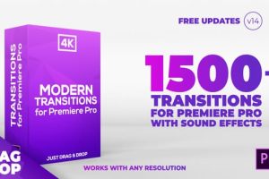 PR模板-1500组移动RGB色彩分离信号扭曲抖动视频转场Modern Transitions v14