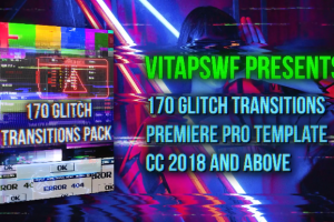 PR模板-170种故障过渡赛博朋克错误破坏数字失真动画视频转场效果