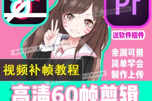教程-视频补帧教程!PR后期剪辑60帧视频高清教程抖音同款画质60帧电影补帧调色