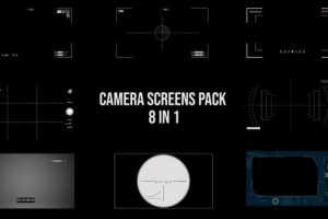 视频素材-8组摄像机录制取景框取景器界面4K动画素材 Camera Screen Pack – 8 in 1