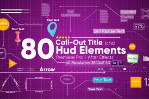 AE模板+PR预设-80种线条呼出文字标题注释动画 Call Outs