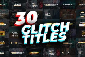 AE模板-30种抖音信号干扰像素损坏文字标题动画 Glitch Titles