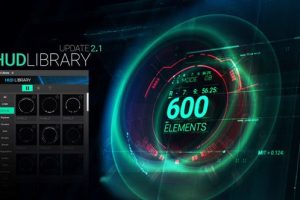 AE脚本-640个科技感线条屏幕边框UI界面HUD交互设计元素HUD Library V2.1