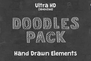 FCPX插件-200个可爱卡通手绘线条涂鸦图形动画 Doodles Pack