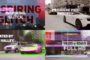 PR模板-时尚炫酷故障艺术风格信号损坏毛刺幻灯片相册VLOG视频模板 Inspiring Glitch Opener