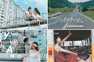 PSD模板-229款日系小清新时尚旅拍文字模版婚纱情侣写真相册排版素材