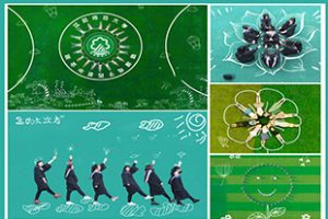 PS模板-校园毕业季集体照片创意设计卡通手绘画线条新品PSD分层素材