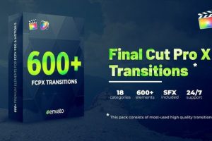 FCPX插件-480个平移缩放旋转拉伸故障画笔水墨烟雾转场 (含音效) 支持M1芯片