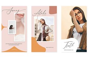 PSD模板 -INS风莫兰迪粉色图片广告排版海报模板