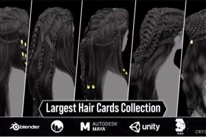 C4D模型-40款3D头发模型,价值5000元的模型,3D建模必备!