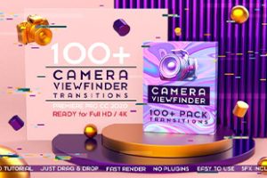 PR模板-100种摄像机对焦取景器取景框效果转场过渡预设 Camera Viewfinder Transitions Pack