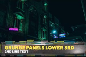 PR预设-游戏工业风格金属Grunge面板字幕条Grunge Panels Lower 3rd