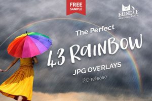 素材-44张高清彩虹效果摄影后期照片叠加合成素材Rainbow Photo Overlays 2.0