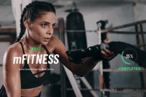 FCPX插件-106个活力动感体育健身训练图形数据标题ICON计时器动画 mFitness