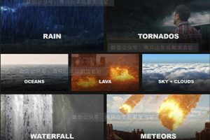 视频素材-乌云闪电龙卷风尘暴雨雪海面岩浆破碎火焰特效视频素材合集 Natural Elements