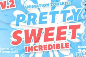 FCPX插件-606个手绘卡通流体MG图形音效LOGO文字标题转场背景动画pretty sweet 支持M1