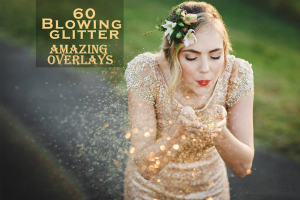 素材- 60张高分辨率闪光粉尘五彩纸屑摄影后期叠加合成素材Blowing-Glitter-Photoshop-Overlays