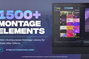 AE脚本-1500种视频无缝转场字幕条标题图形排版设计调色视觉特效预设包 BASE (AtomX v3.05)