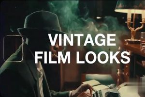 素材-复古老电影外观制作素材包 LUTS调色/遮罩颗粒感/胶片音效/VHS等 VINTAGE FILM LOOKS