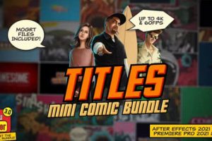 AE/PR模板-25种迷你动漫卡通文字标题动画 Mini Comic Bundle – Titles