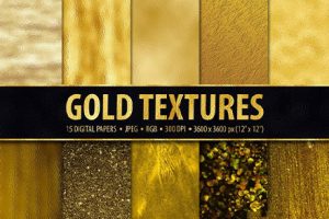 素材-15 种高分辨率奢华的箔黄金色闪光PS背景纹理素材15_Gold_Textures