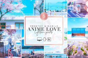 PS/LR预设-5款精品日系LR预设 唯美浪漫动漫风格日系Lightroom预设及移动APP滤镜