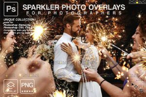 素材-15张高清婚礼摄影手持烟火烟花多彩烟花叠加合成PNG素材sparkler photo overlays by 2suns