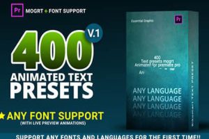 PR预设-400个旋转缩放间隔缓入缓出文字动画预设 400 Text Preset For Premiere Pro