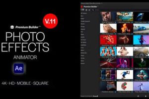 AE脚本-图片拖尾粒子破碎消散汇聚遮罩燃烧火焰线条视觉特效 Photo Effects Animator  V11