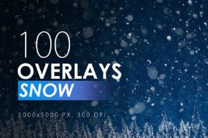 素材-100张冬季雪景雪花飞雪覆盖摄影后期叠加合成素材100 Snow Overlays