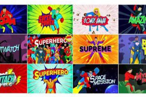 AE模板-漫画英雄文字标题动画- Super Comic Titles