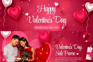 AE模板-浪漫爱心情人节幻灯片 Valentines Day Slideshow V1