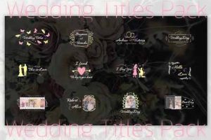 FCPX插件-12组优雅浪漫大气婚礼文字开场人名标题模板 支持M1M2 Wedding Titles