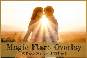 素材- 70张高清自然阳光灯光光束耶稣光耀斑摄影后期叠加合成PNG素材 Magic Flare Overlays