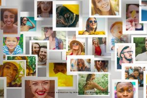 PR模板-多张图片悬浮展示LOGO标志片头 Multi Photo Frames Logo Opener