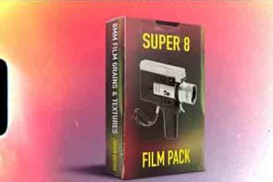 4K视频素材-复古8mm电影胶片刮痕污渍烧伤老电影噪点纹理Super 8 Film Overlays Pack
