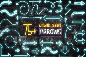 AE/PR模板-75种发光涂鸦箭头卡通手绘MG动画 Glowing Doodle Arrow Pack