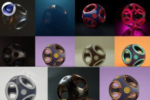 C4D预设-20种Arnold阿诺德渲染器场景环境电商栏目包装摄影棚灯光C4D预设 Arnold Lighting Essentials