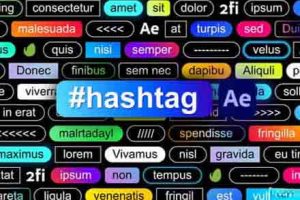 AE模板-60种创意灵活自适应底栏标签文字标题动画 Hashtag