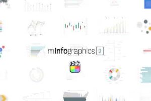 FCPX插件-115个现代设计信息数据图表统计展示MG动画预设 环形饼状图柱状图圆形趋势图 mInfographics V2