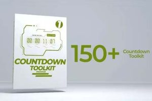 AE/PR模板-150种时尚运动科技感数字滚动倒计时倒数计时器动画 Countdown Timer Toolkit Package