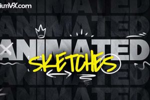 FCPX插件-150个手绘涂鸦草图字母数字线条草图动画元素 线条标点图形方框标注 Animated Sketches 1.0