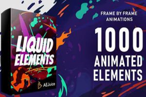 AE/PR模板-1000个手绘液体闪光流体火焰二维卡通动画元素包+视频素材 AEJuice Liquid Elements