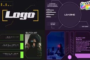 FCPX插件-10组故障干扰科技数码风格图文展示分镜 支持M1M2 Glitch Slideshow