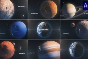 AE模板-太阳系土星金星地球文字标题开场动画 Planet Titles
