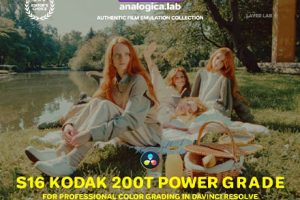 专业模拟柯达暖色复古电影胶片达芬奇调色节点 Super16 KODAK 200T Power Grade