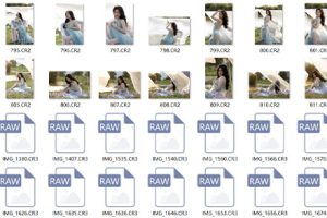 RAW原图-20张户外美女写真私房人像摄影后期修图练习RAW原片素材