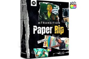 FCPX插件-52种创意纸张撕纸撕裂拼贴效果过渡转场预设 MotionVFX mTransition Paper Rip  支持M1M2